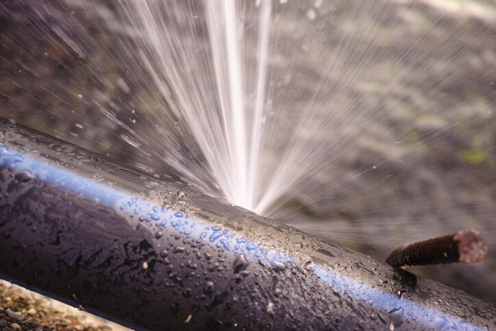 Burst pipe by Mountain Restoration